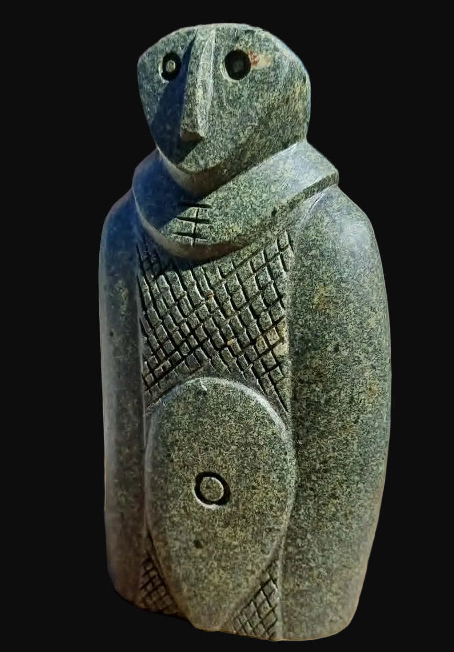Small Stone Celtic Warrior Sculpture Shield Bearer
